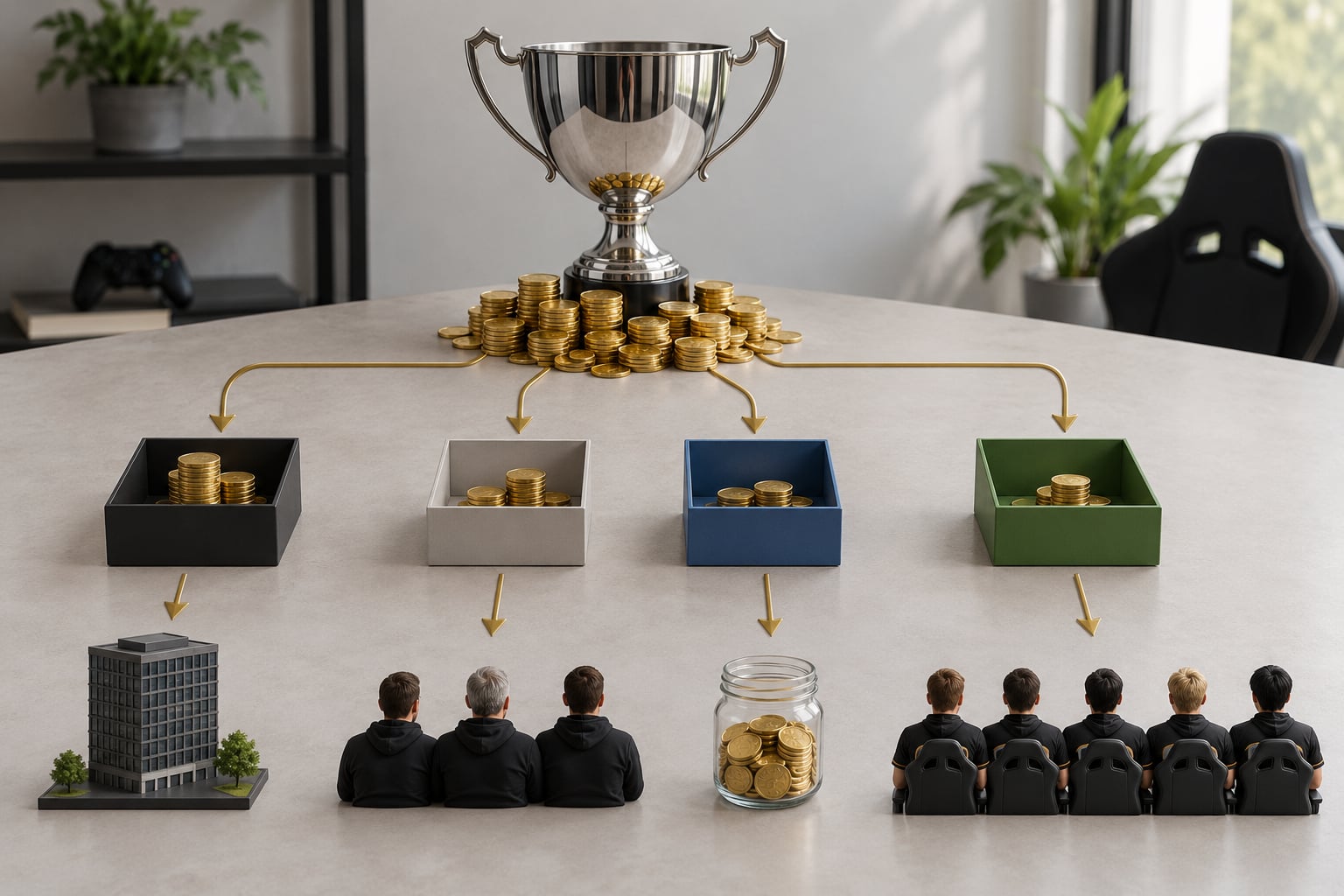 how esports prize pools are split between players and coaches