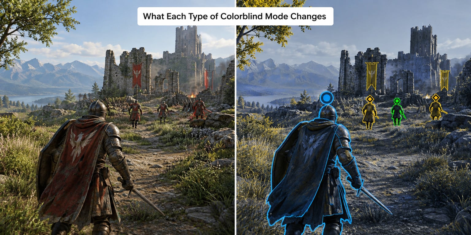What Each Type of Colorblind Mode Changes