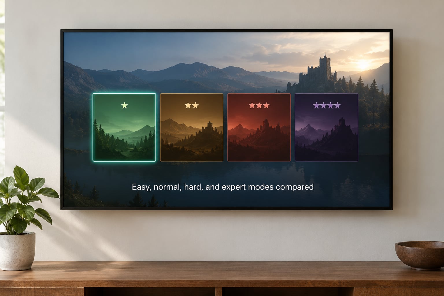 Easy, normal, hard, and expert modes compared