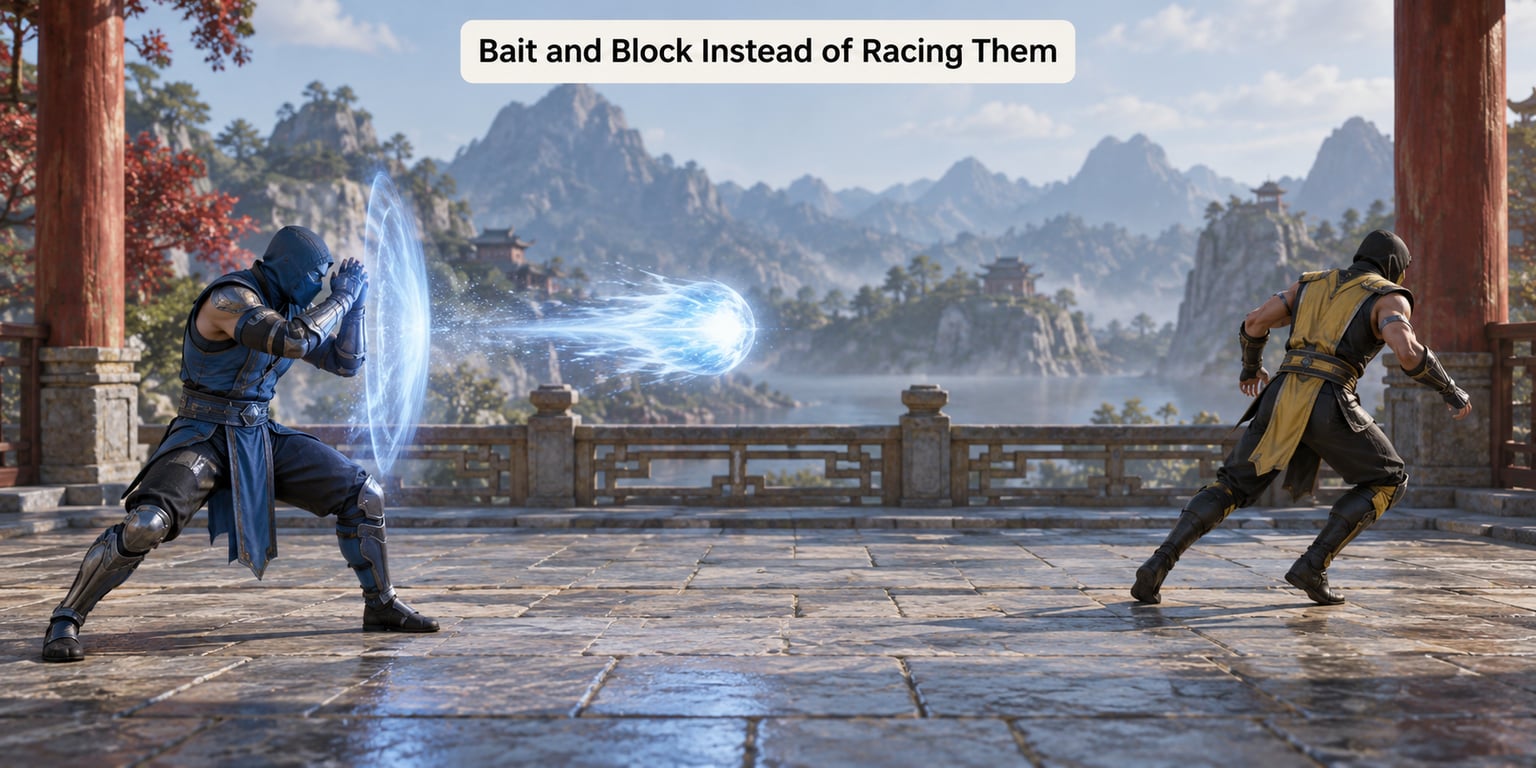 Bait and Block Instead of Racing Them