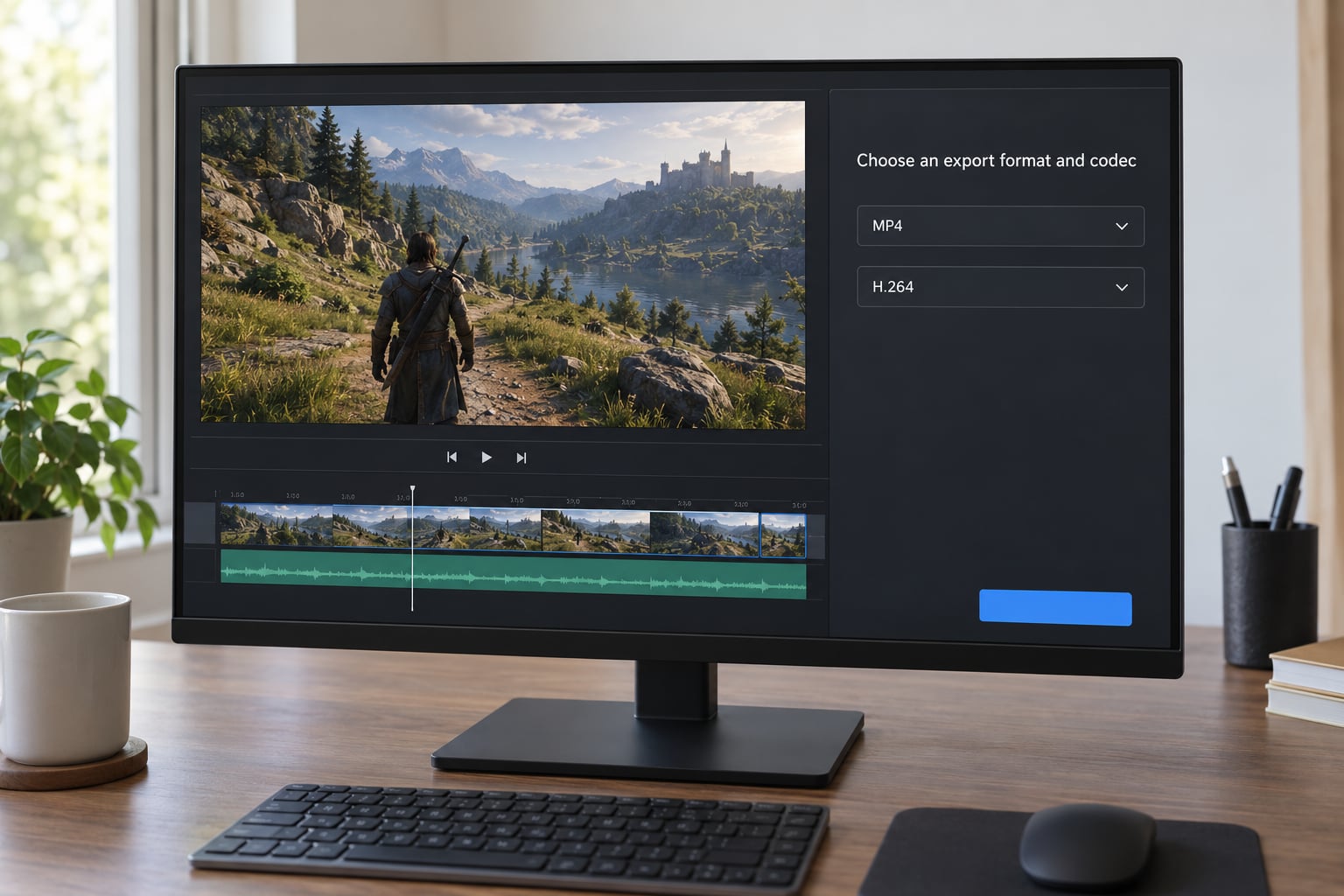 Choose an export format and codec