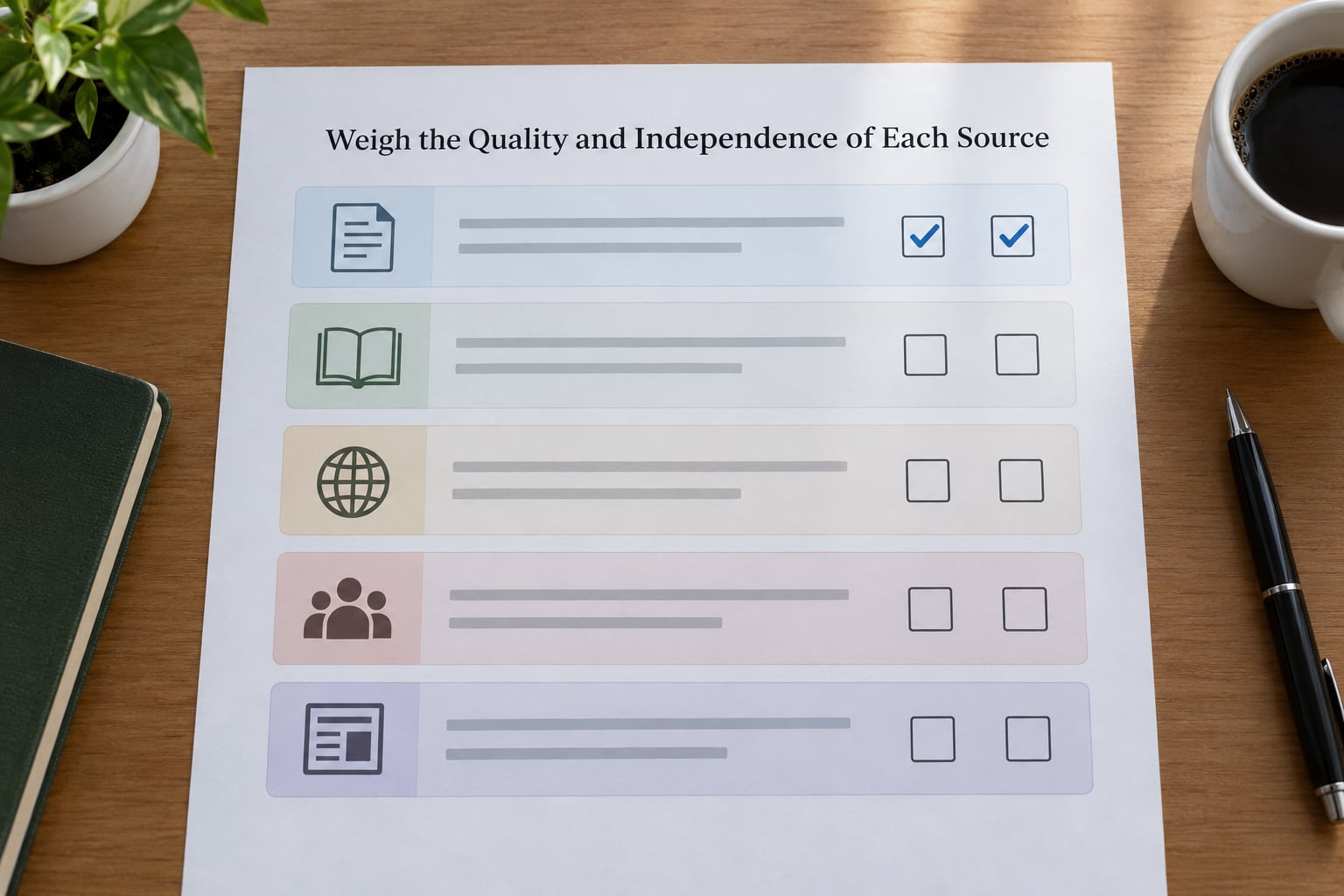 Weigh the Quality and Independence of Each Source