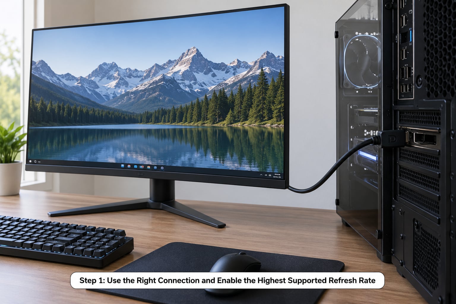 Step 1: Use the Right Connection and Enable the Highest Supported Refresh Rate