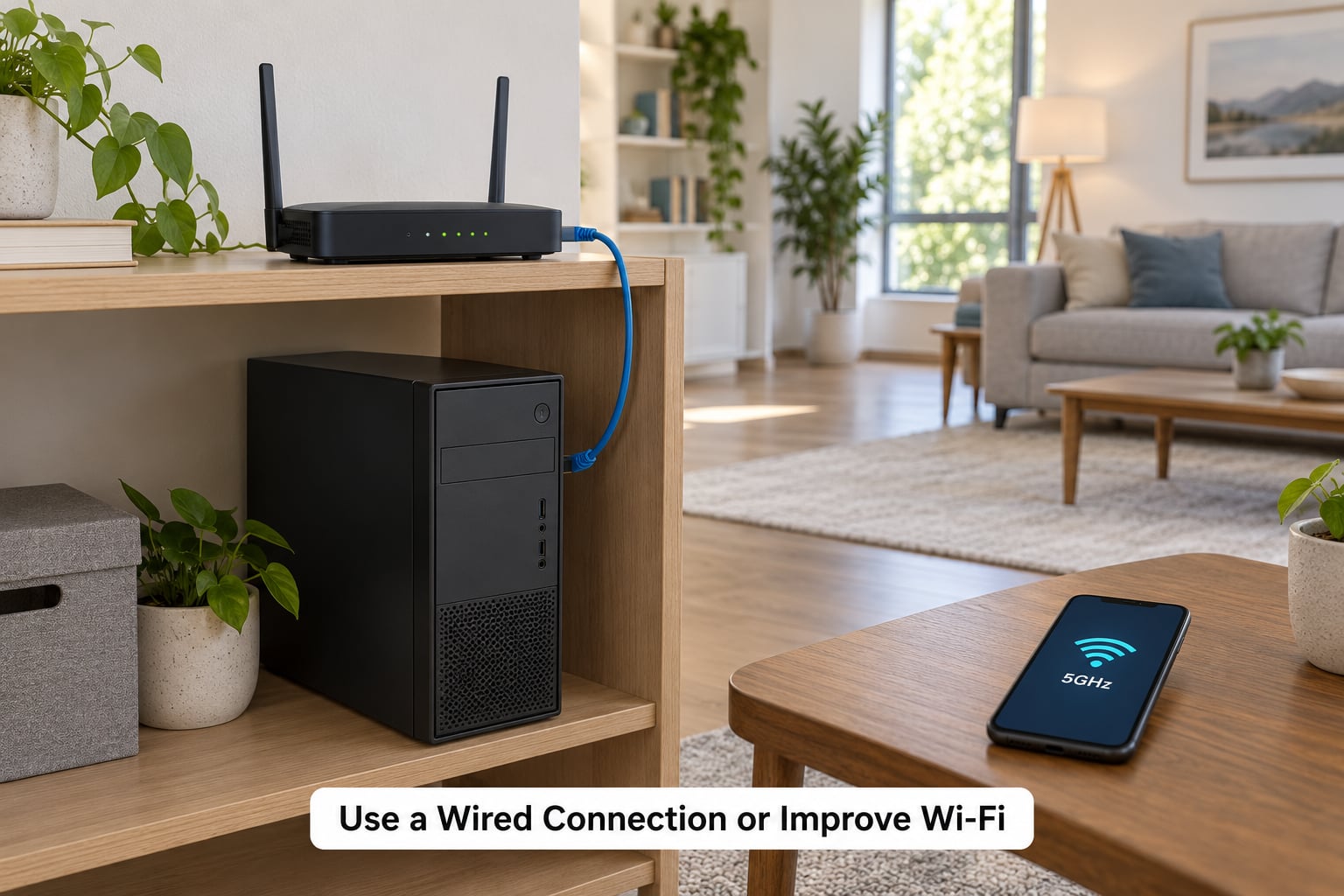 Use a Wired Connection or Improve Wi-Fi