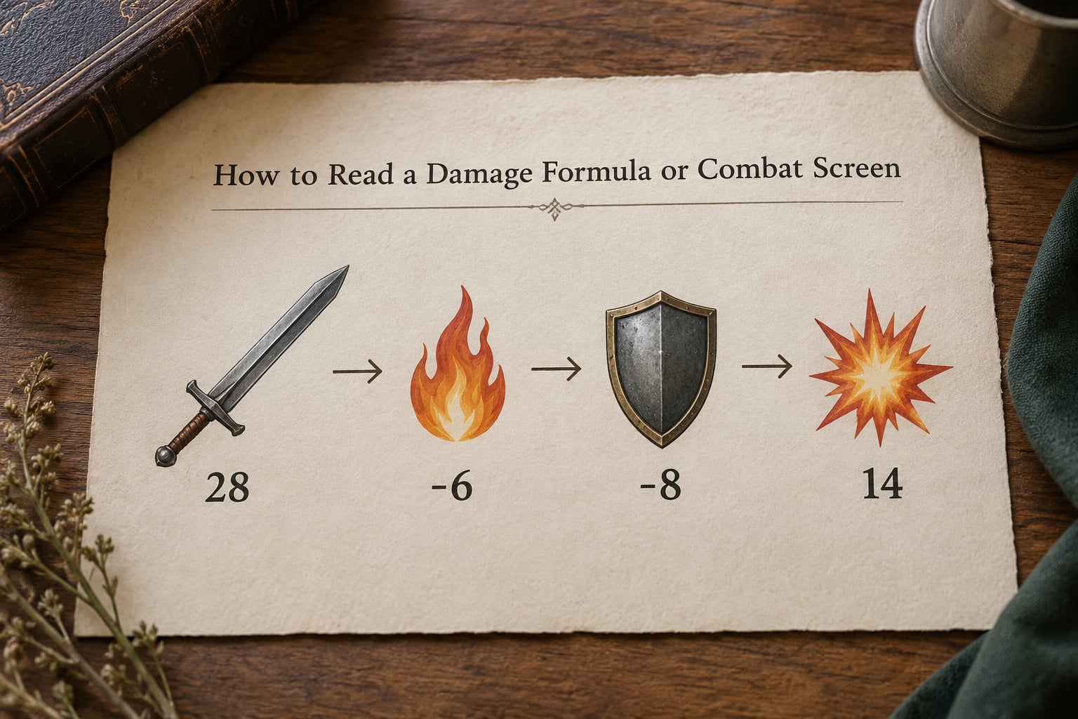 How to Read a Damage Formula or Combat Screen