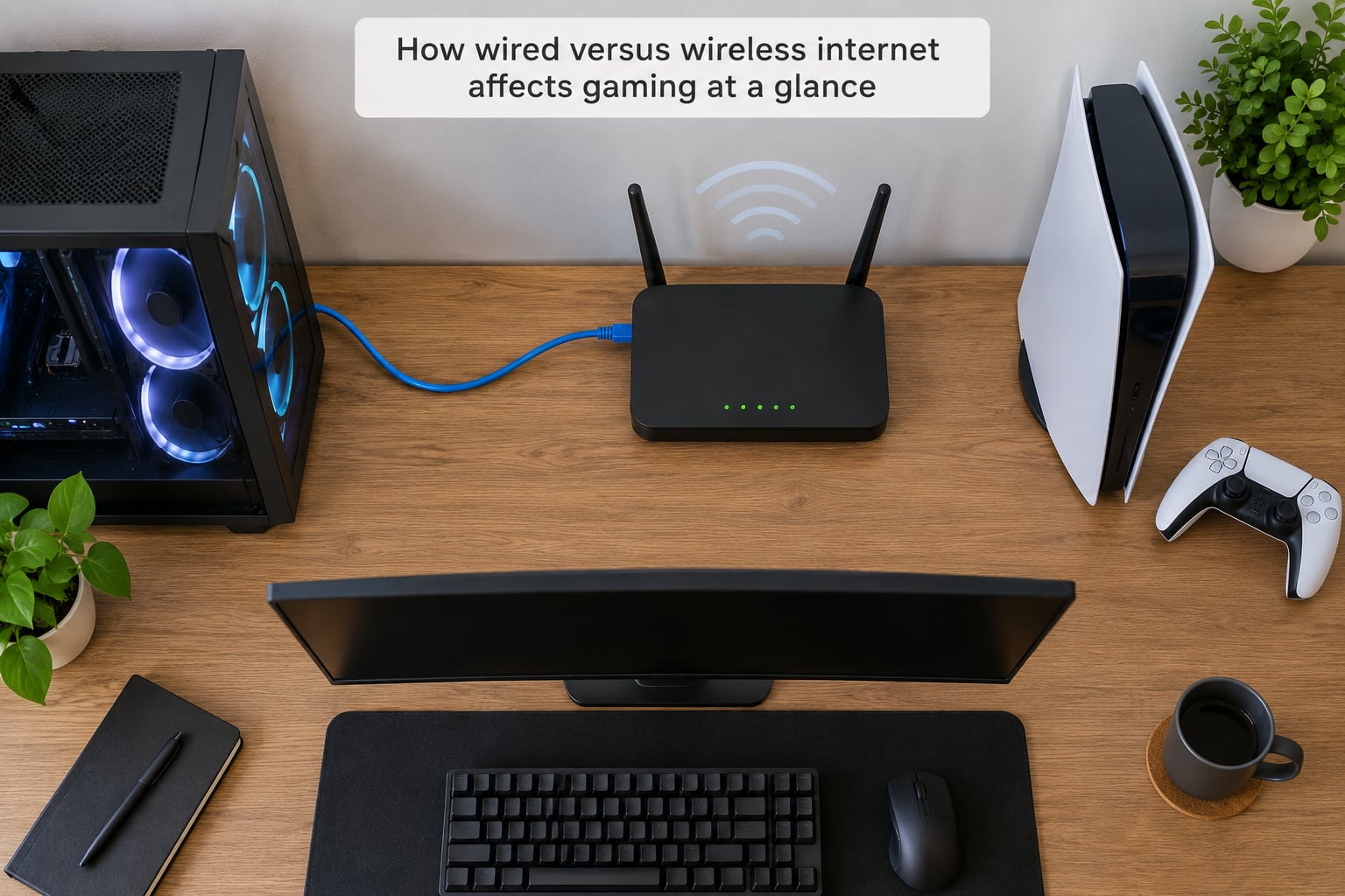 How wired versus wireless internet affects gaming at a glance